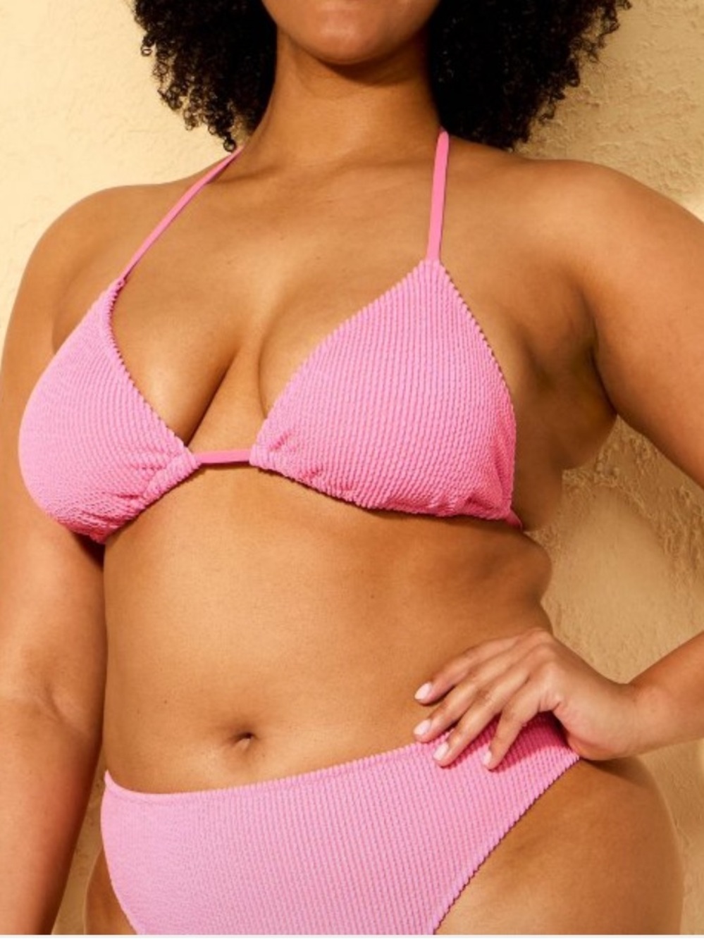 Bundle to Save! Shade & Shore Women’s Pink Textured Triangle Bikini Set